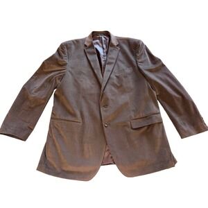 Vintage Calvin Klein Mens Brown Microfiber Soft Sport Coat Blazer Jacket 46L